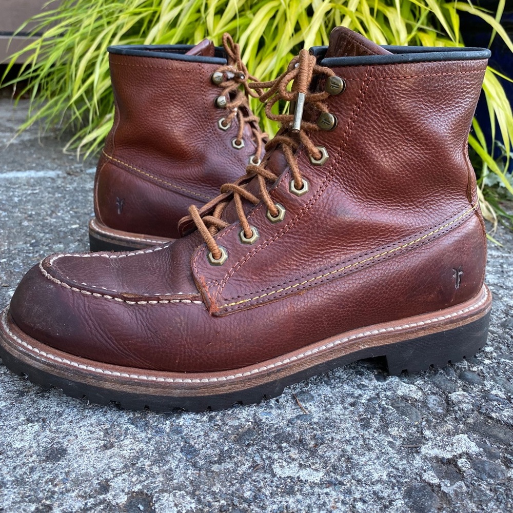 Frye Dakota Brown Mid Lace Chunky Work Boots